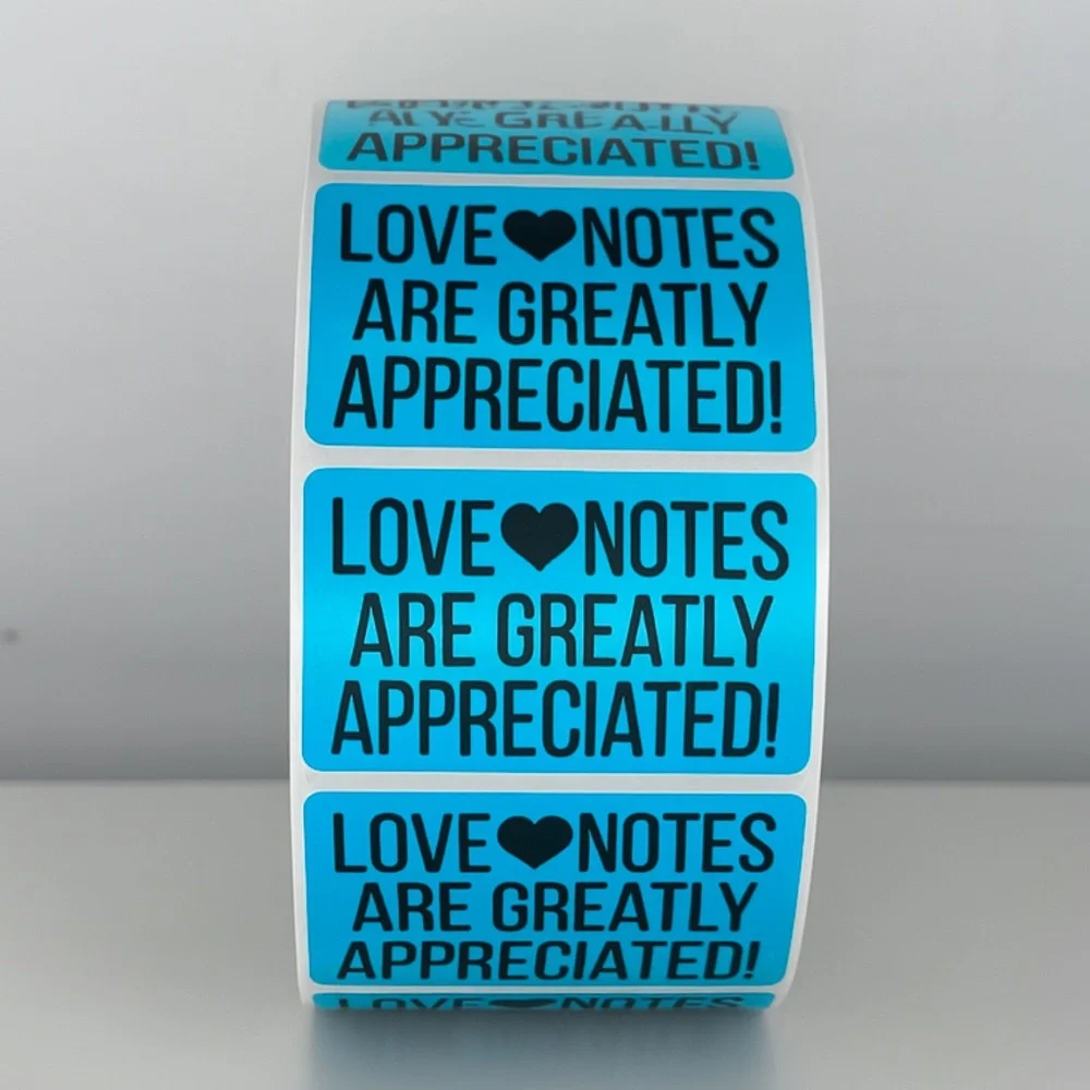 Love Notes Are Appreciated Stickers | Small Business Thank You Labels